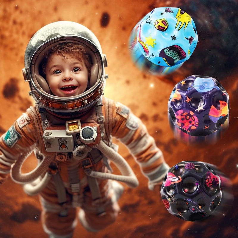 QOUXZ 6 Pack Astro Jump Ball, Multicolored Spaceballs, Super High Bouncing Lightweight for Children, Bouncy Balls, Jumping Toy for Stress Relief - Image 4